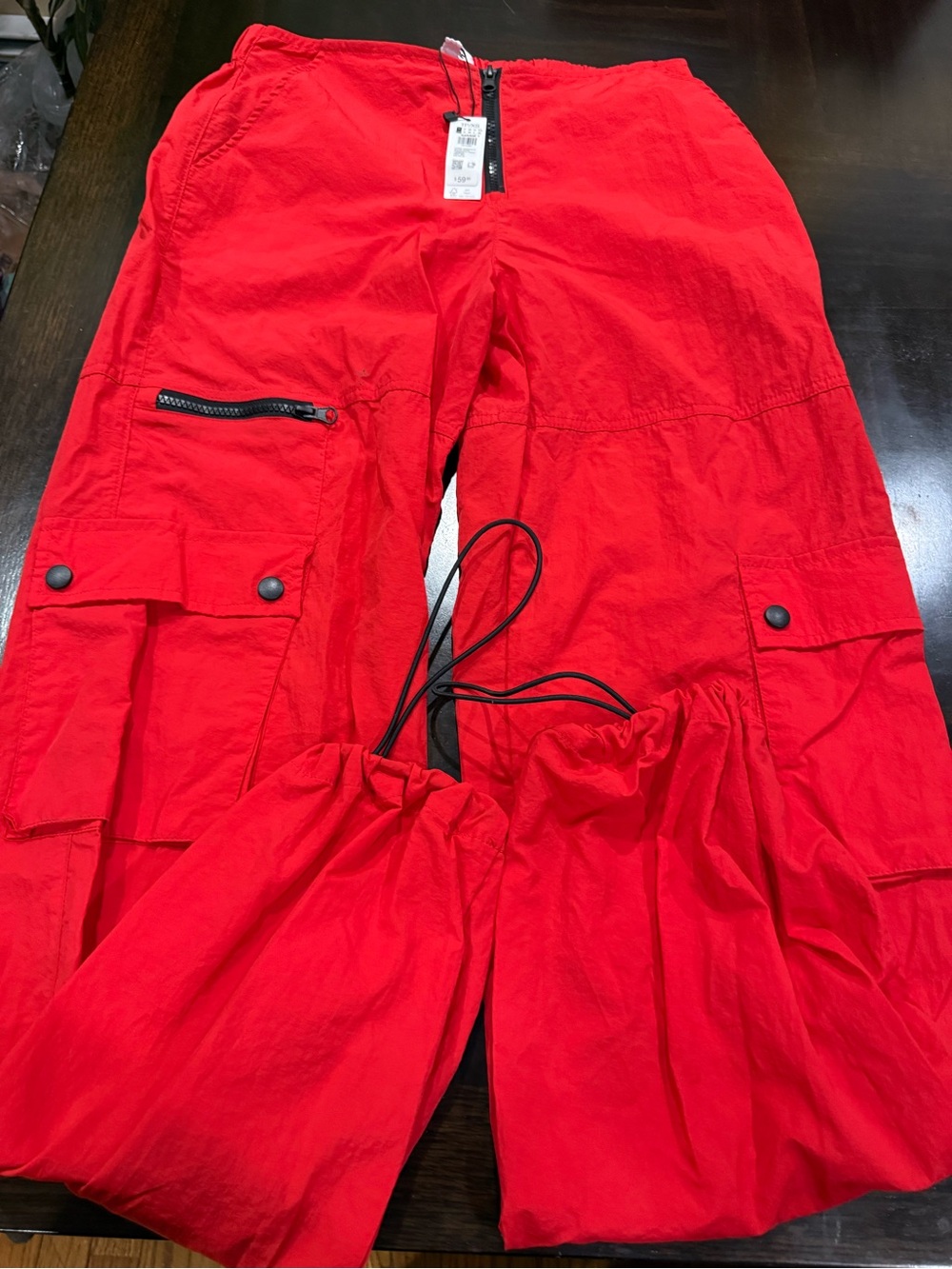 Garage Women Parachute Nylon Zipper Parachute Cargo Pants Size XS